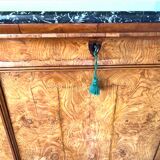 Importante enfilade en loupe de thuya XIX eme.plateau de marbre