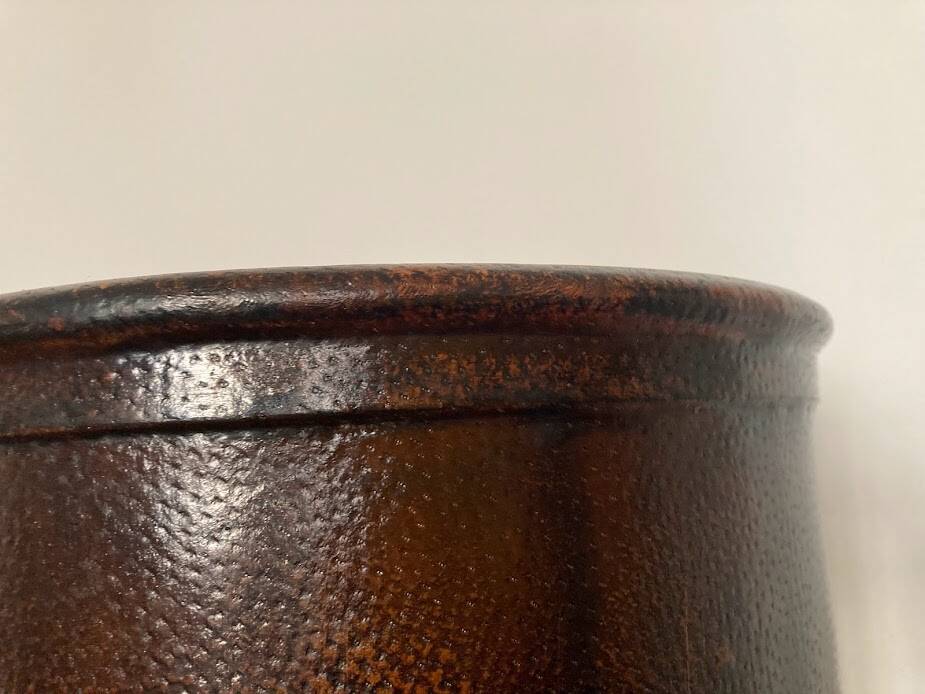 Leather waste paper basket