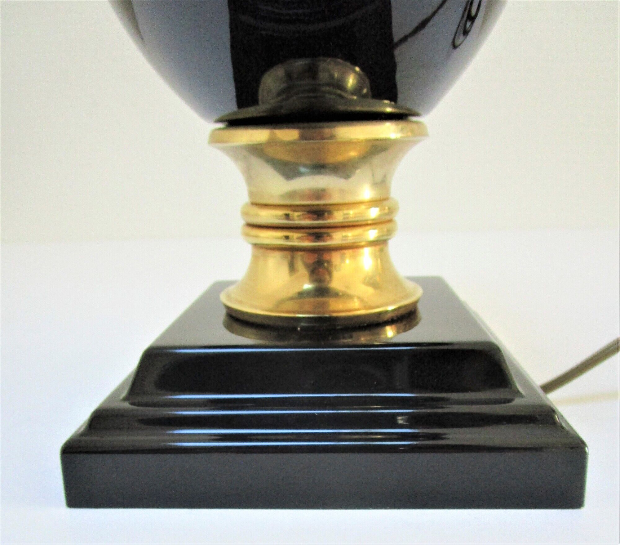 Black ceramic lamp foot robert de schuytener 90s