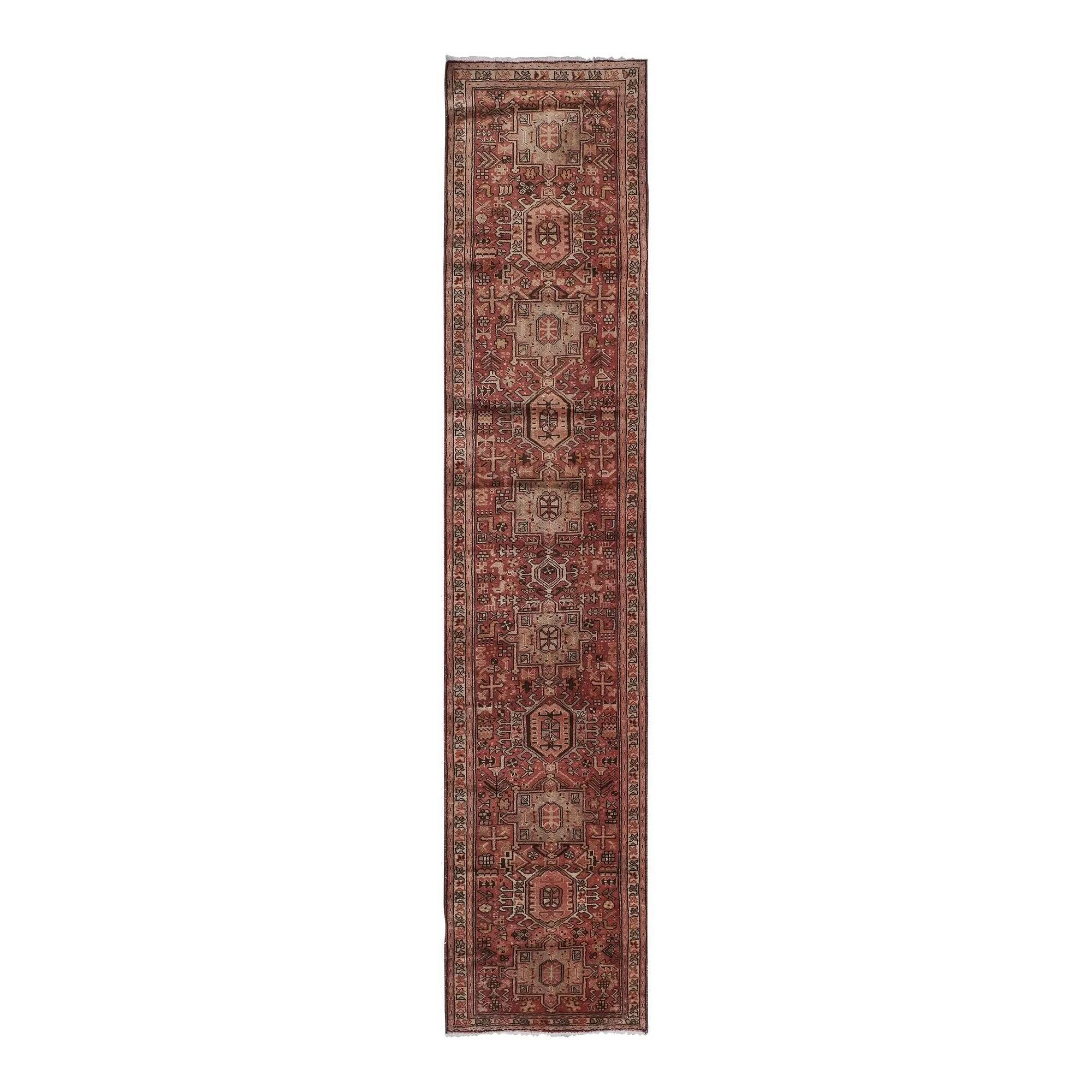 Vintage Turkish hallway rug 84x388 cm