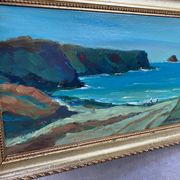 Marine painting by Désiré-Lucas, early 20th century, oil on canvas.
