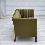 1970s, Danish 2-seater sofa, original green furniture wool, beech wood.