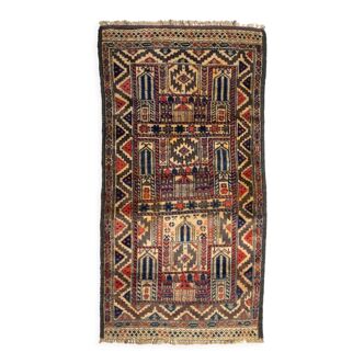 Afghan tribal prayer rug 139x74 cm