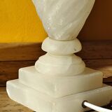 Antique twisted marble lamp base - white stone lamp