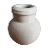Small beige ball vase in glazed sandstone