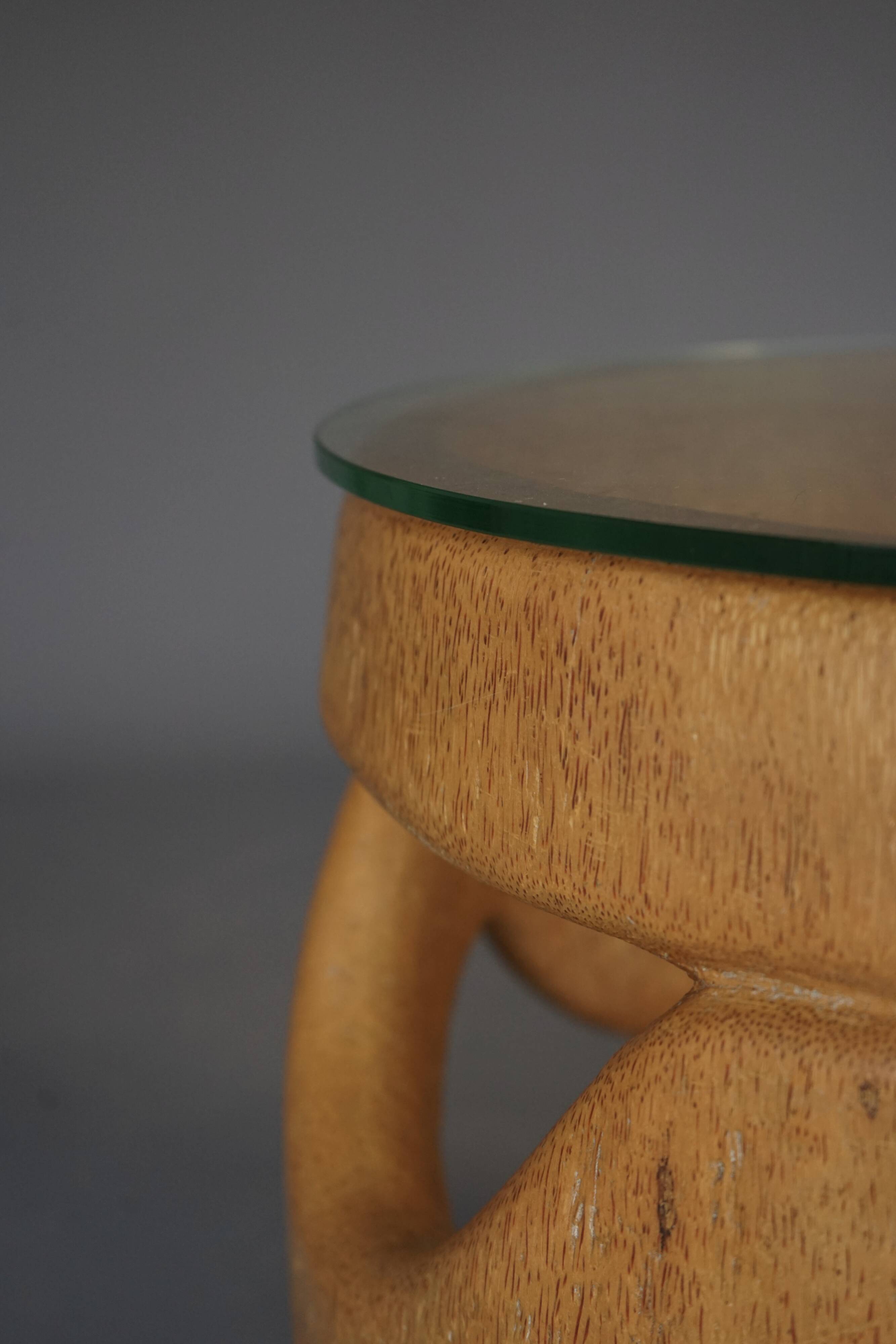 Organic Sculptural hand-crafted Palm Wood Coffee Table, 1970s