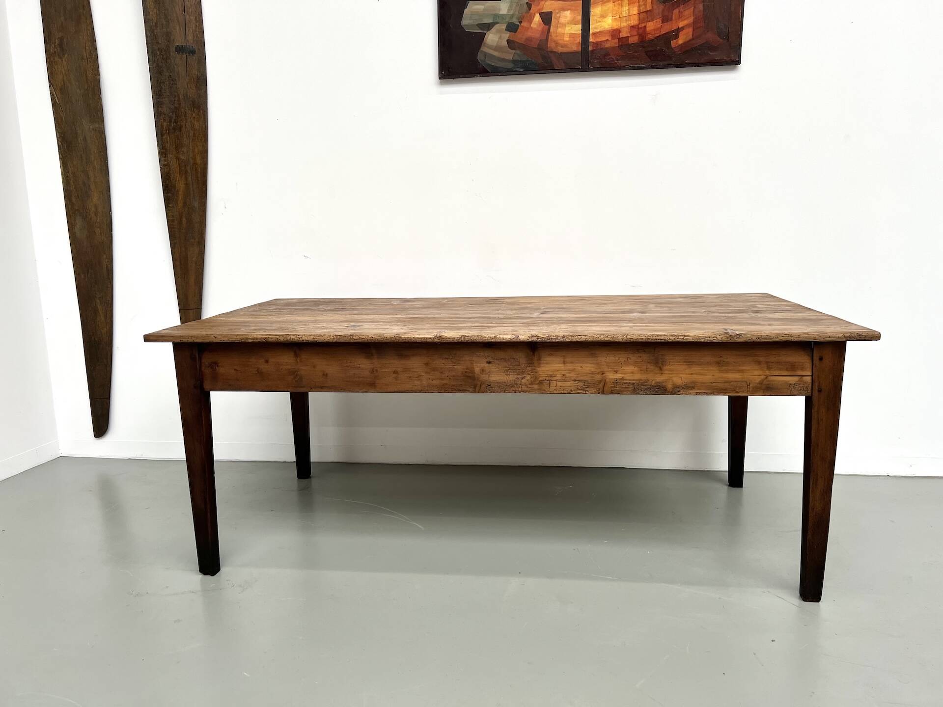 Table de ferme en pin, années 50
