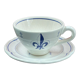 Tasse sur soucoupe, fait main, pornic, fleur de lys et hermine, bretagne
