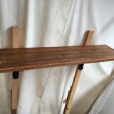 Oak shelf massif year 1940 with cast-iron brackets