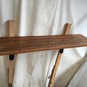 Oak shelf massif year 1940 with cast-iron brackets