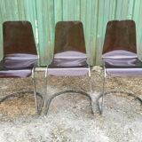 Chairs in plexiglas with chrome metal base