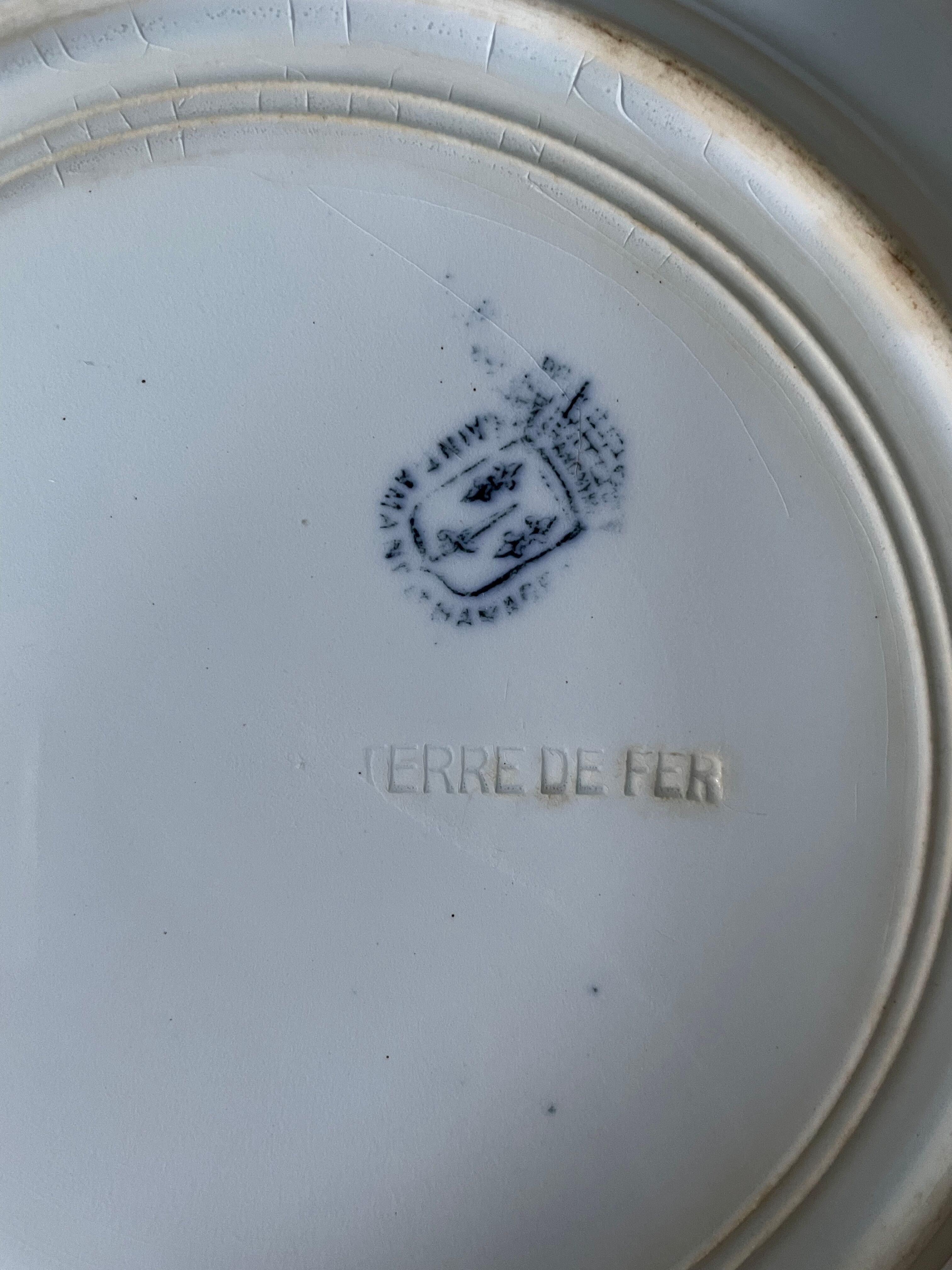 Set of 6 hollow plates Terre de Fer St Amand & Hamage