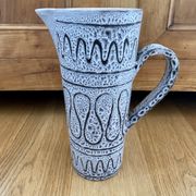 Ceramic pitcher Jean Austruy gray black and white