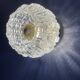 2 vintage brass and pressed glass wall lights Brutalist style 1960-70