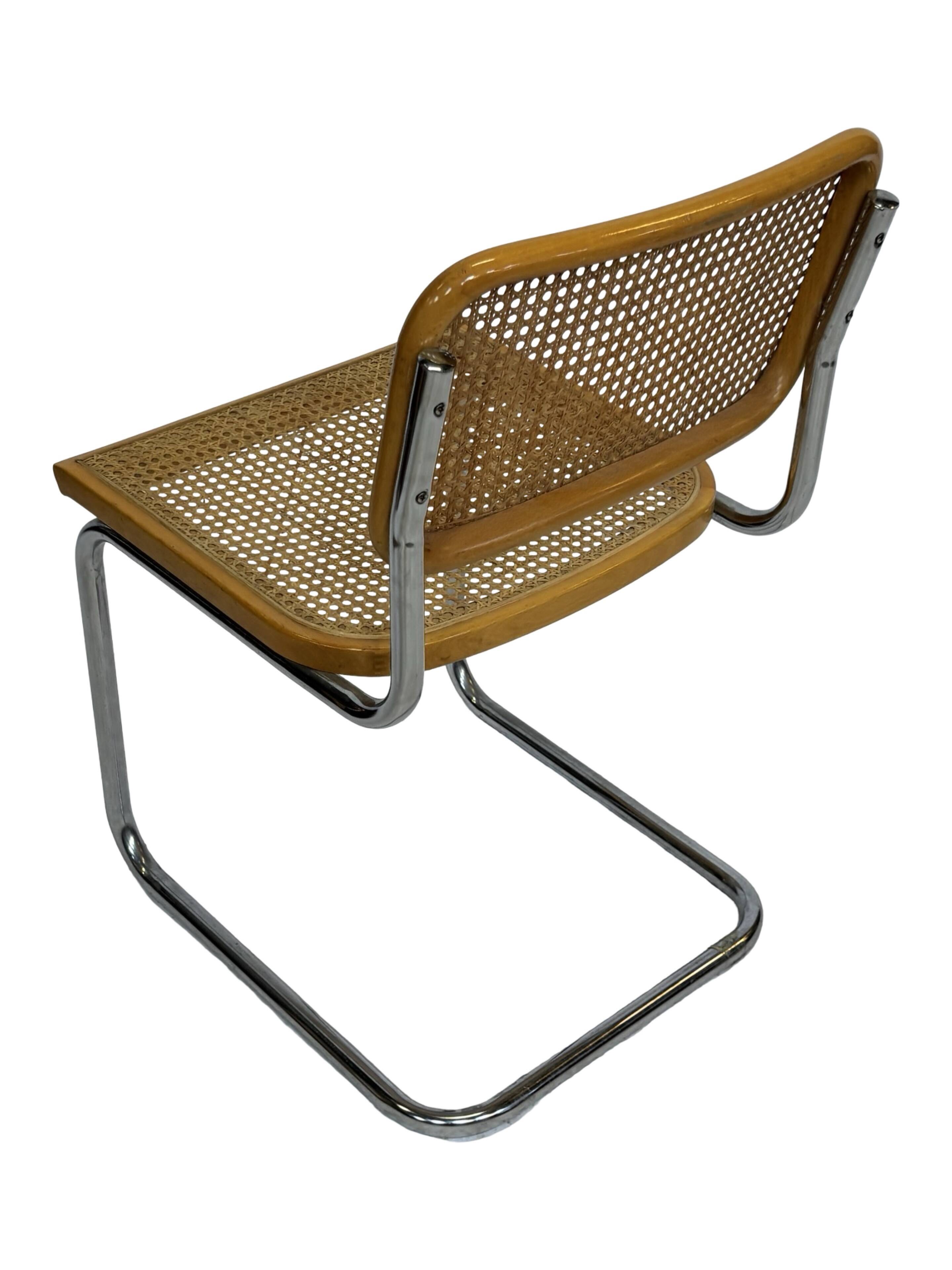 Set of 4 chairs Cesca B32 designed by Marcel Breuer design made in Italy