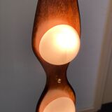 Vintage italian double lamp on a organic oak wood base