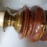 Ancient wooden and brass lamp
