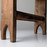 Wabi Sabi pine wood cowboy style stool, 1970s