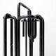 Minimalist black metal fireplace accessory set 'Mace-Line' by Ann Maes - 1970s