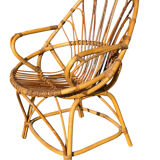 Set of 8 rattan armchairs from the 1960s, France.
