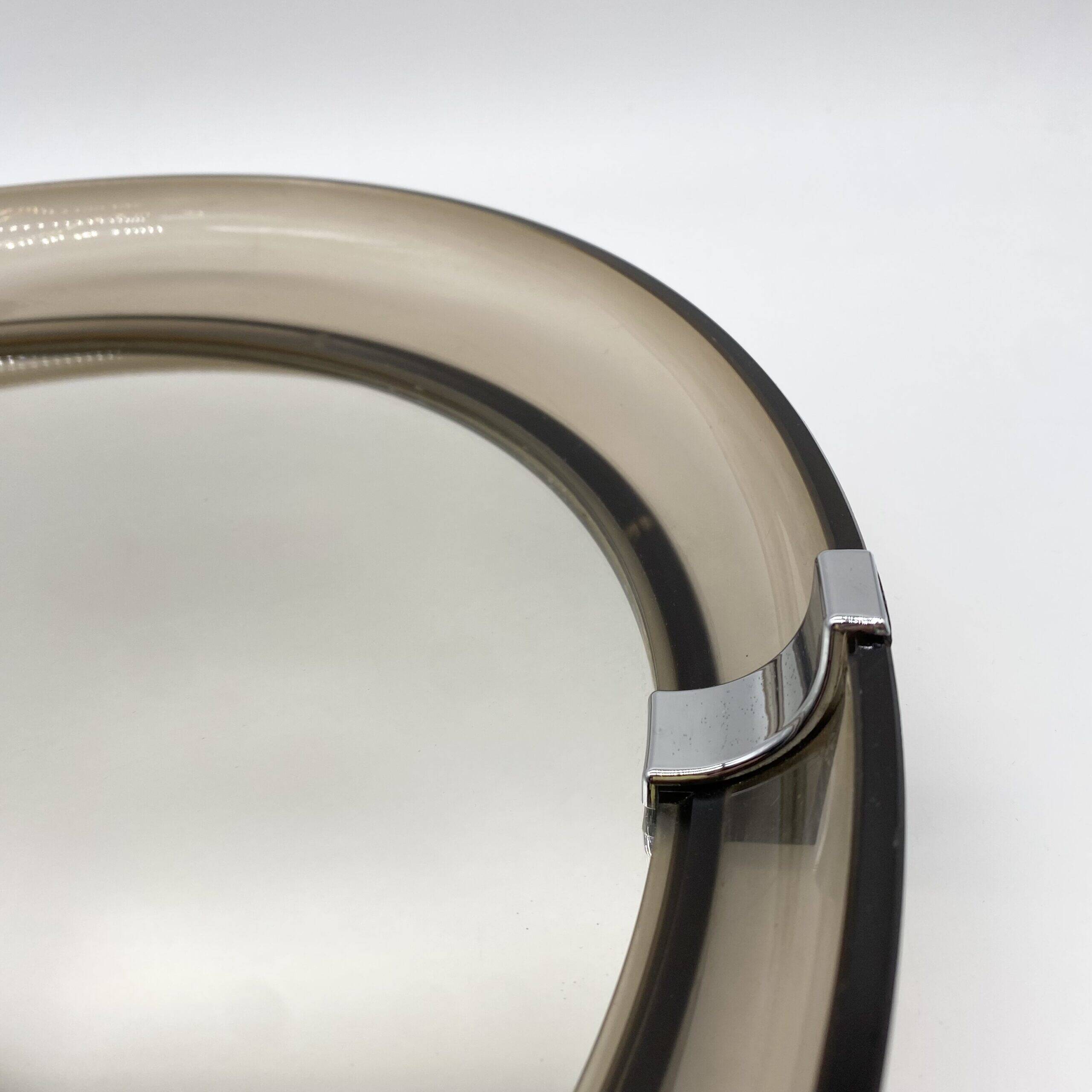 "Space Age" mirror in smoked plexiglass – 1970s