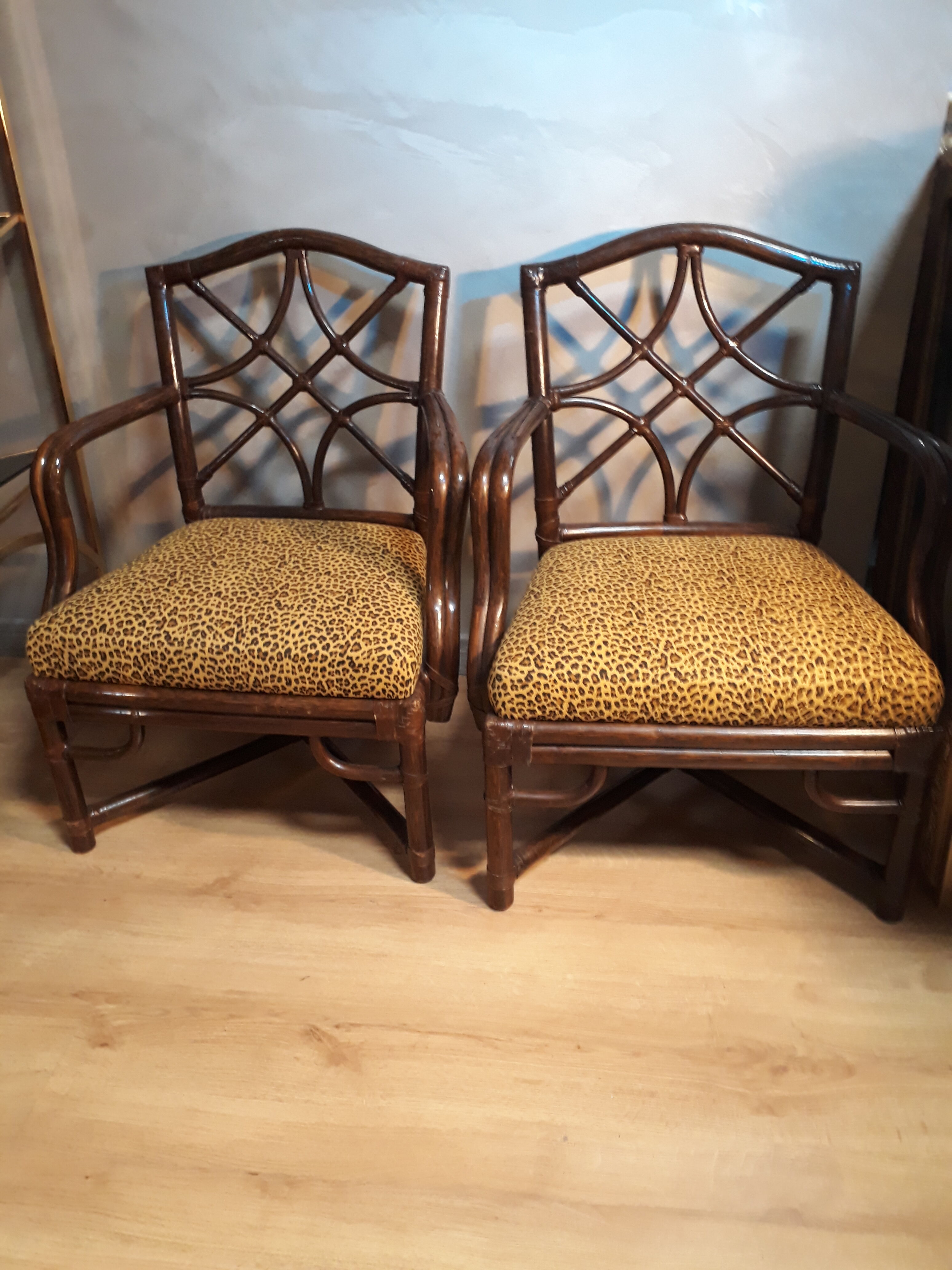 Set de 2 fauteuils signe en rotin Panther desing