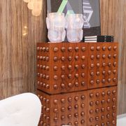 Brutalist Style Italian Dry Bar made of Oak Wood, Hand-carved Drinks Cabinet