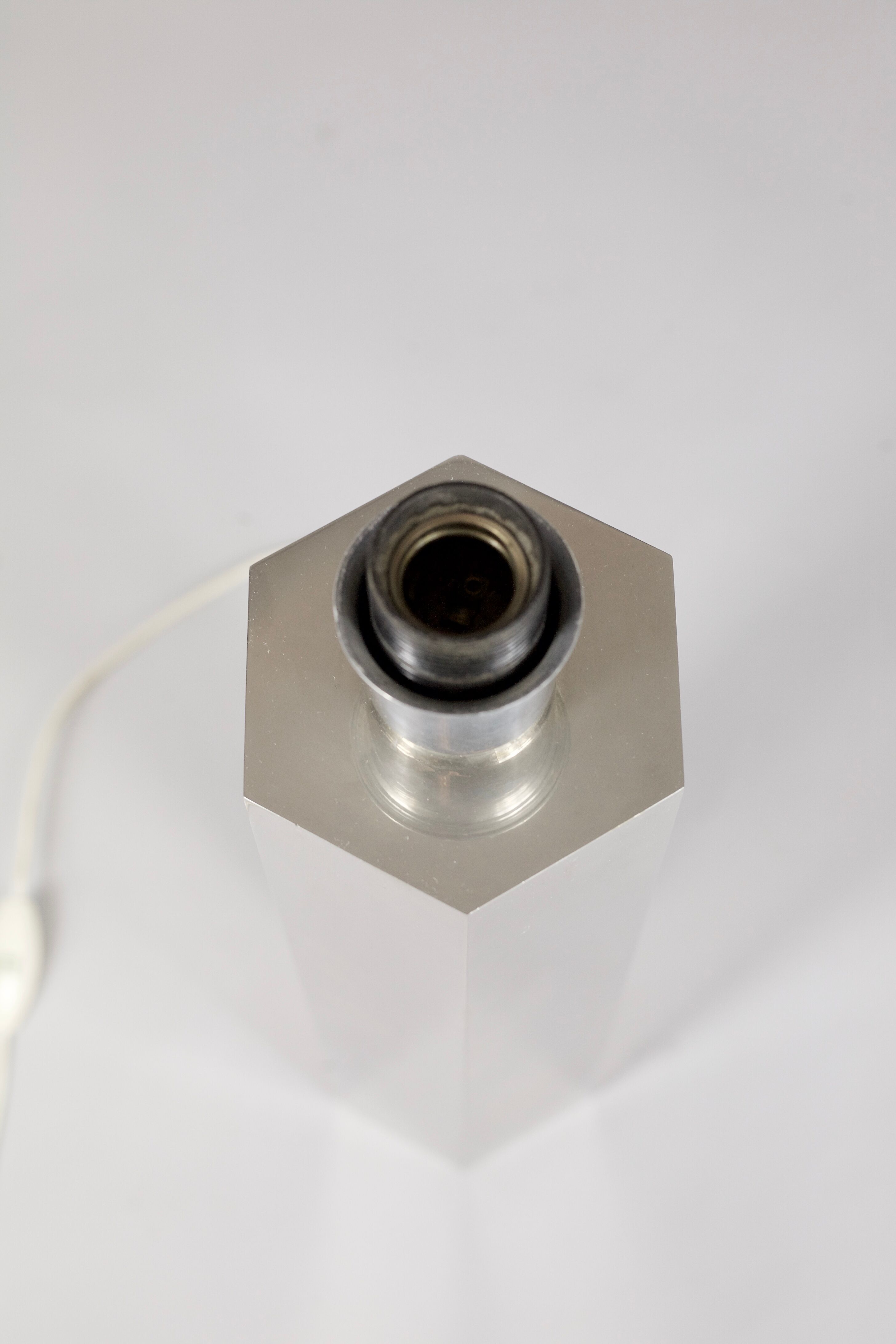 Hexagonal lamp in chromed steel France circa 1970