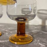 Amber stemmed glass