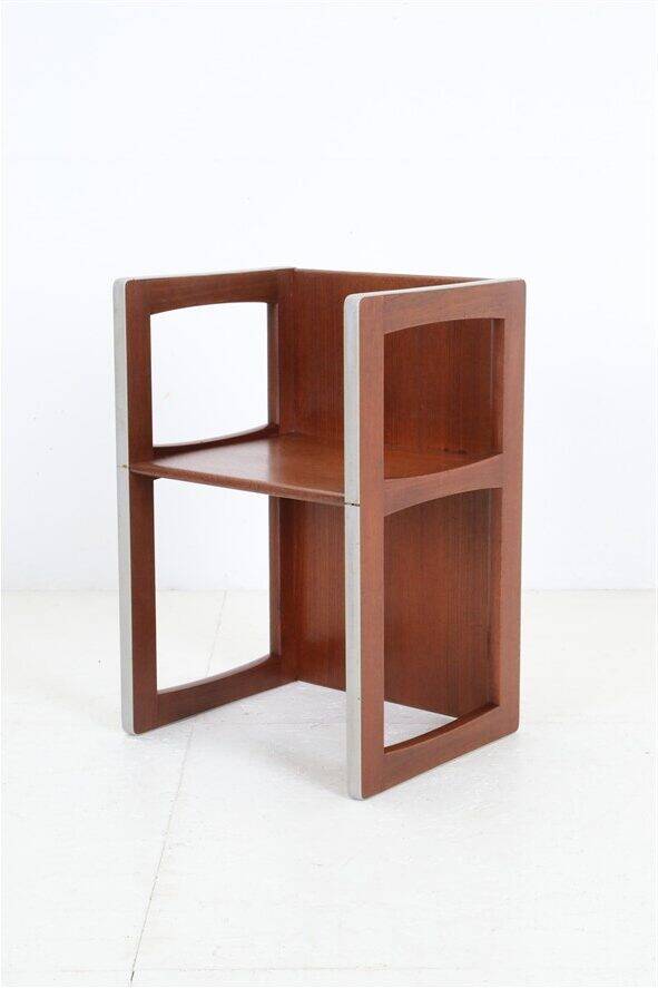 Set of 3 teak convertible children's chairs / stools / side tables, 1960s