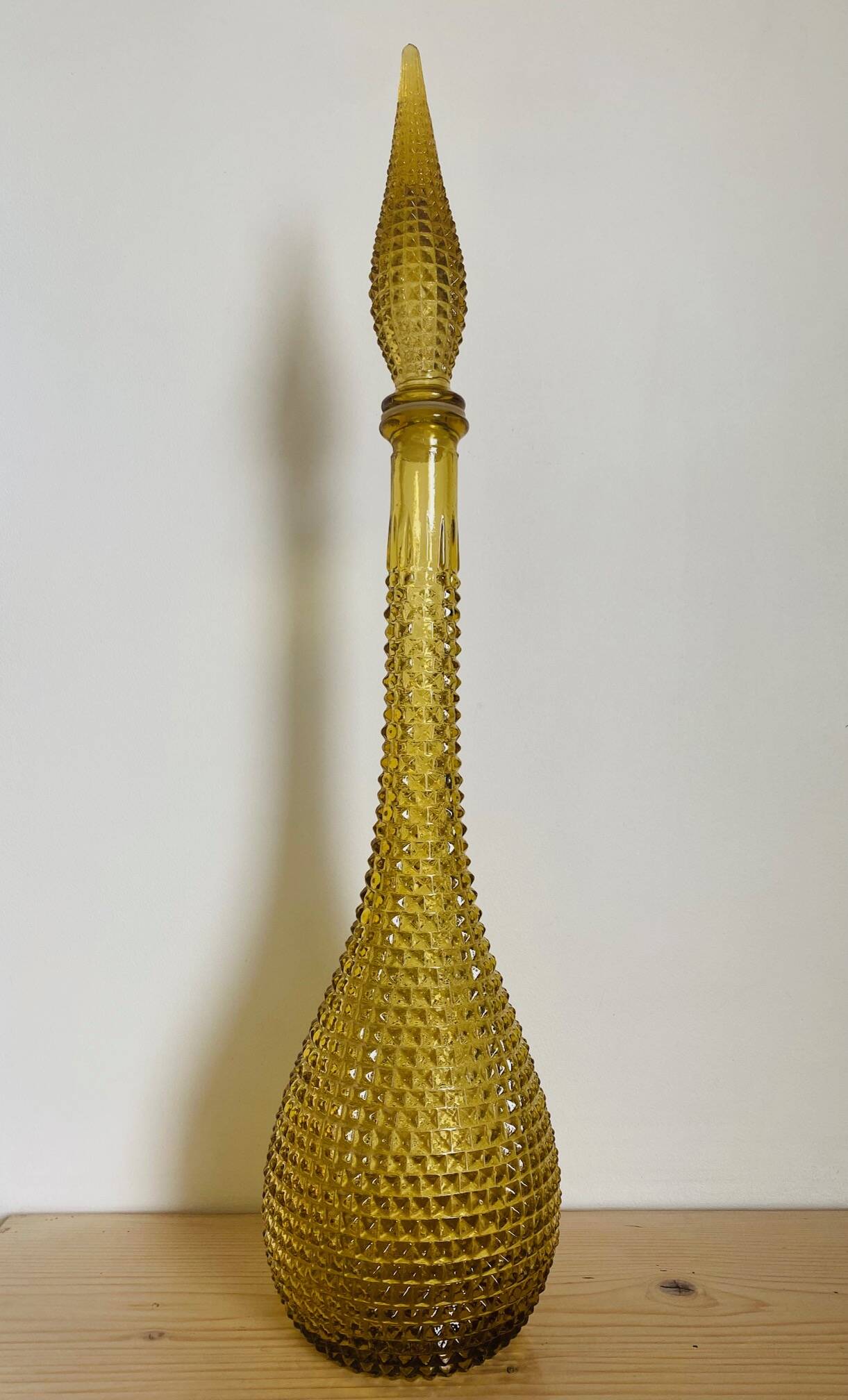 Italian carafe Empoli amber yellow 1970s