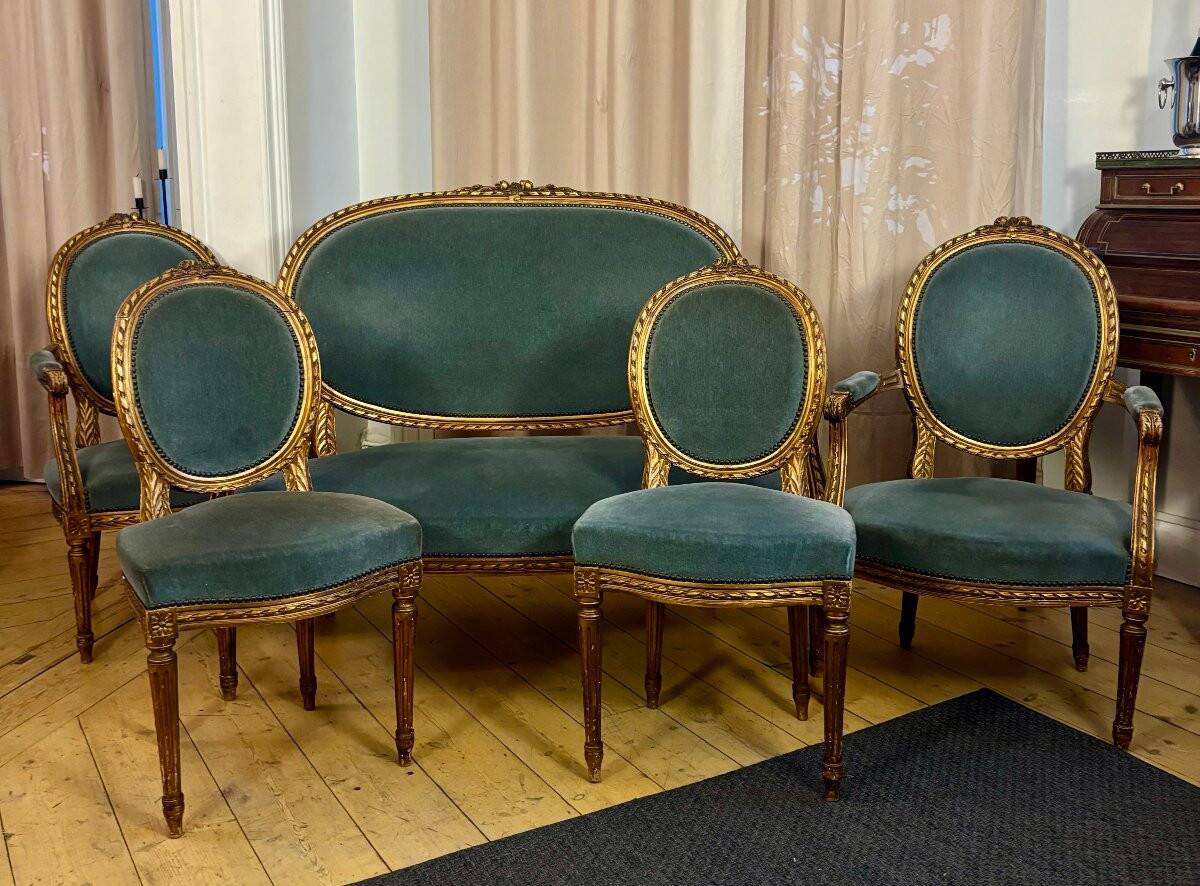 Salon of 5 pieces in Louis XVI style