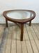 Tricester coffee table by Nathan in teak and glass 1970
