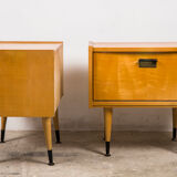 Nightstands mid century wooden lemon 50s