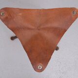 Three folding hunting chairs Leather seats 1960s