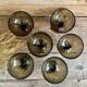 6 vintage Luminarc smoked glass fruit bowls