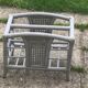 Bamboo and rattan magazine holder, vintage grey canning