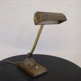 Brass desk lamp with swivel lampshade