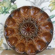 Sarreguemines barbotine shellfish dish