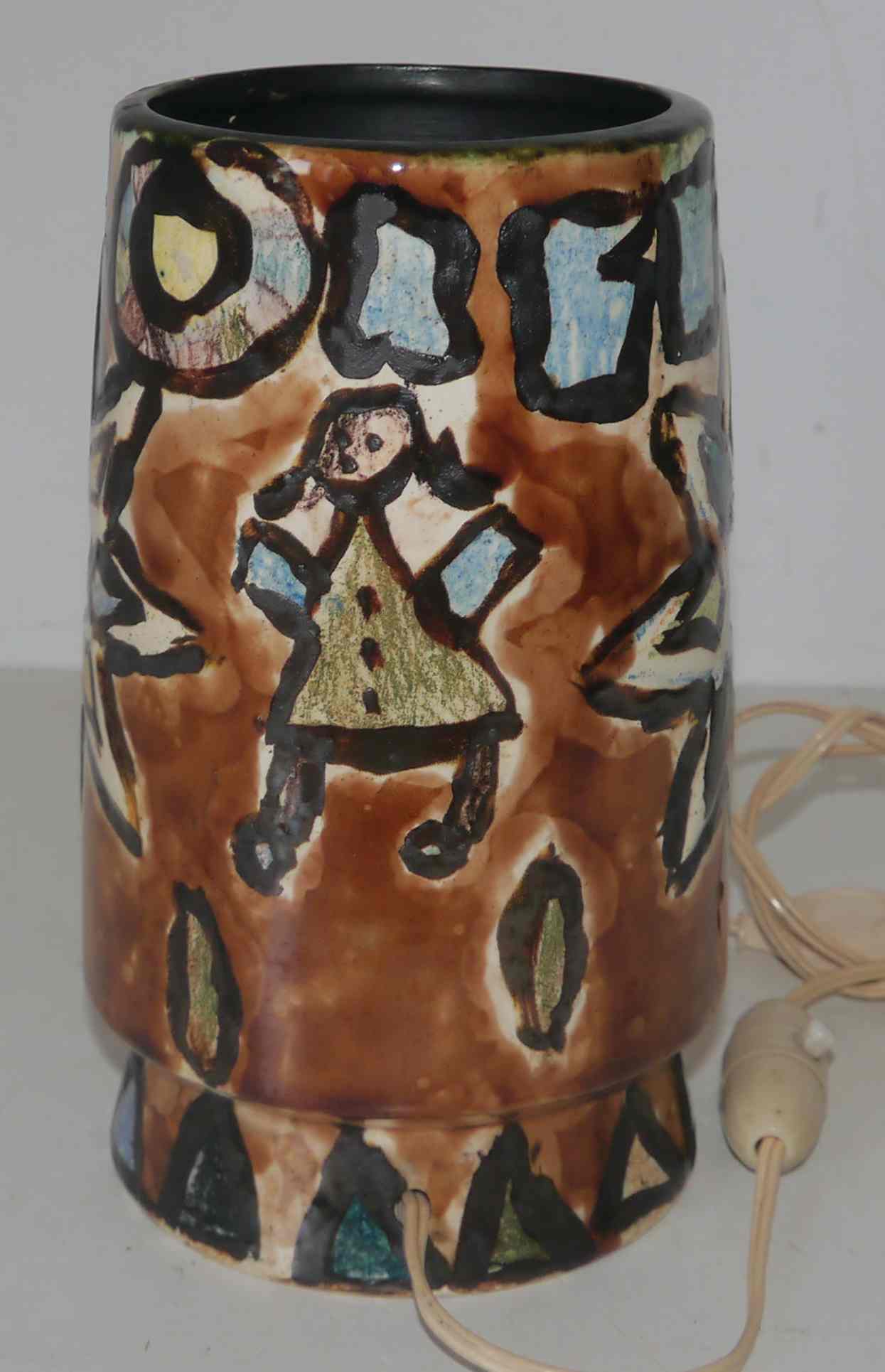 Lamp or night light in painted ceramic 60's