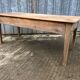 Antique solid cherry farm table with 3 front drawers.