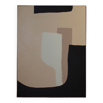 Abstract beige acrylic painting