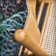 Set of 4 folding chairs in beech and caning by Habitat, 1980s.