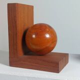 Wooden Art Deco bookends sphere decor