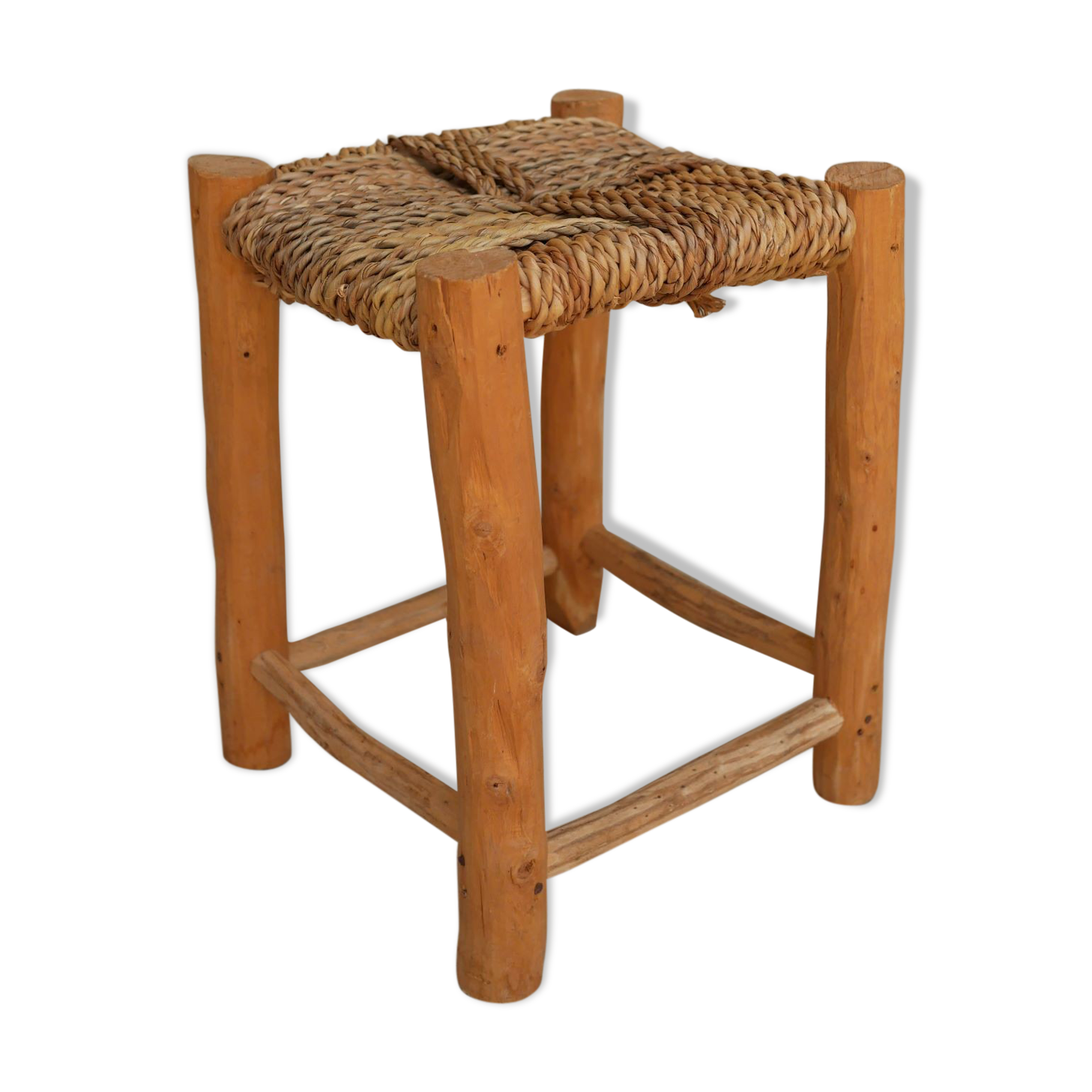 Vintage Berber wooden and straw set