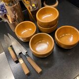 Vintage Japanese bowl in solid turned and varnished wood