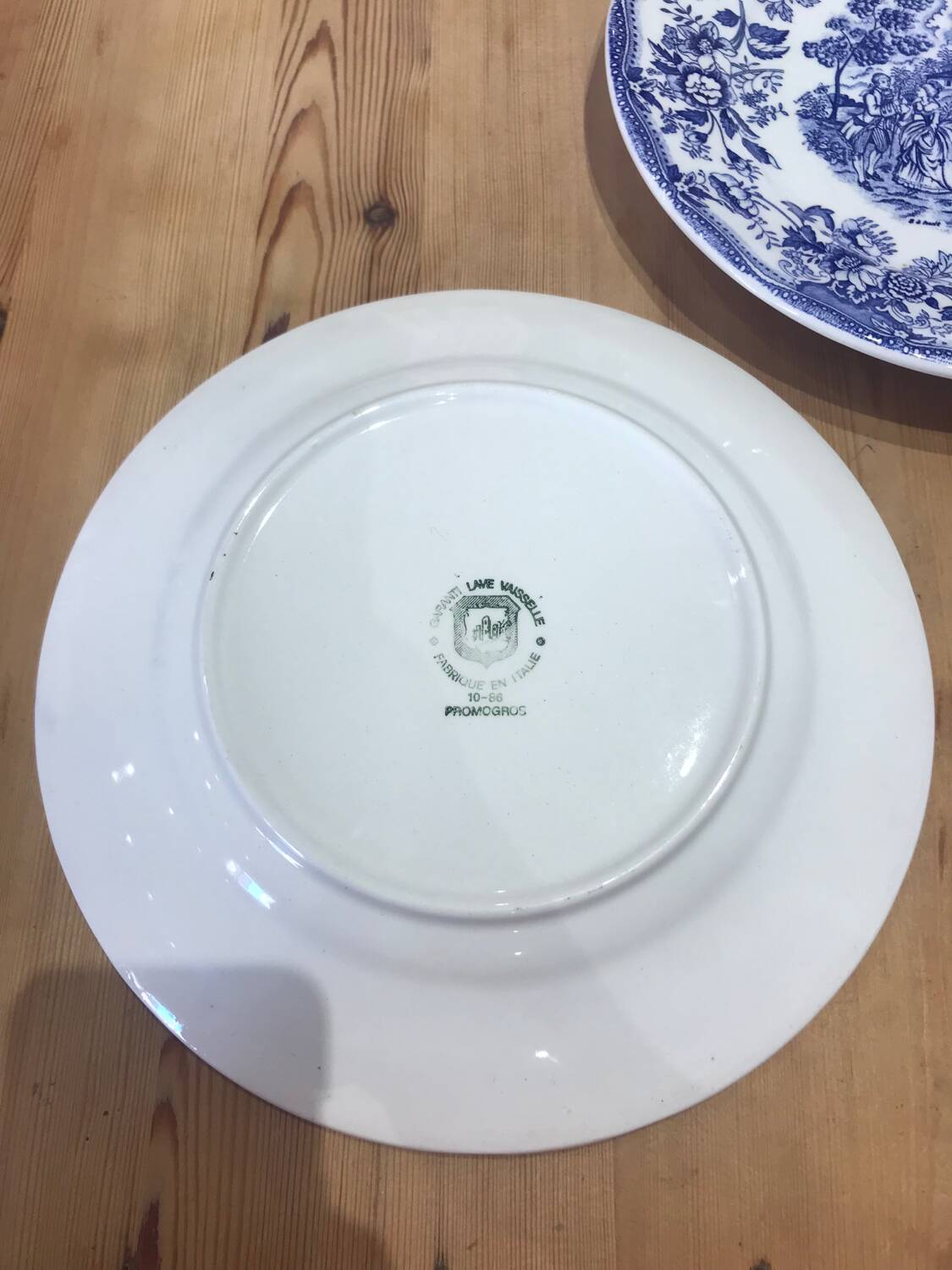 Set of 2 landscape and blue flower plates Promogros