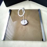 Smoked glass and stainless steel vintage cheese platter