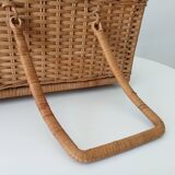 Vintage rattan and wicker basket from the 60s/70s