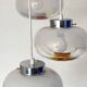 Large chandelier pendant waterfall glass globes Mazzega Murano design seventies LAMP-7267